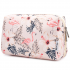 Large Makeup Bag Zipper Pouch Travel Cosmetic Organizer for Women and Girls (Large, Beige Bird)